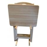 4 Wooden TV Trays w/ Stand