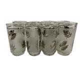 8 Libbey Silver Leaf Frosted Tumblers