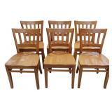 Set of 6 Wooden Chairs 34x18x18
