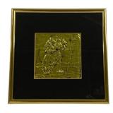 Framed Brass Plate Pressing Picture - 8.25 x 8.25
