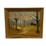 Fall Painting by Dot King, on Board - 16 x 13