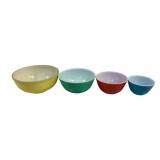 4pc Pyrex Primary Colors Mixing Bowl Set