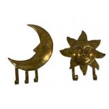 Brass Wall Hanging Hooks - 8 x 6, 7 x 6