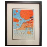 Umbrella Lady Giclee by Peter Max