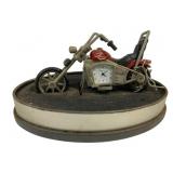 Vintage Fossil Motorcycle Desk Clock - 3 x 6 x 4