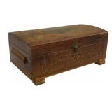 Carved Wood Trinket/Jewelry Box - 10.75 x 5 x 10.5