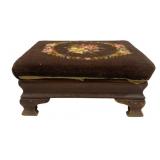 Empire Needlepoint Stool - 16 x 13 x 8