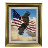 Framed Canvas Eagle Print - Signed #1363/2600