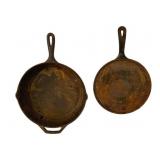 2 Cast Iron Lodge Skillets - 16", 11" Round