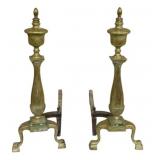 Pair of Brass/Iron Andirons - 21 x 8 x 19