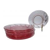 7 Pink Fostoria Jamestown 8" Plates