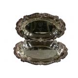 2 Silver Plated Trays - 13.5 x 8