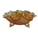 Carnival Glass Footed Bowl - 10.5 x 4.5