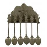 6 Spoons & Holder - 5" Long