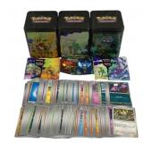 Pokemon Lot - 3 Metal Tins, 5 Sticker Sheets