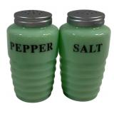 Jadeite Salt & Pepper Shakers - 4.5" Tall