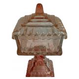 Jeannette Glass Wedding Cake Pink Candy Dish