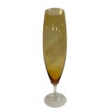 Empoli Italian Art Glass 17" Amber Vase