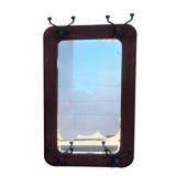 Hanging Oak Mirror w/ Hooks
