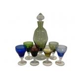 7 Glass Decanter Set - 10.5" Tall
