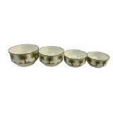 4 Palm Grove Metal Mixing Bowls - 8.75" Biggest