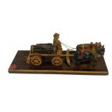 German Wood Carved Wagon Figure - 15.5 x 5 x 6.5