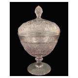 Purple Glass Candy Dish - 8" Tall