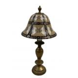 Vintage Glass Shade Table Lamp - 20" Tall