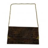 Vintage Clutch Handbag w/ Gold Toned Chain Strap