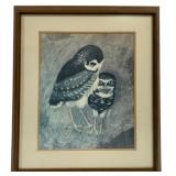 Framed Richard Hinger Burrowing Owls Print