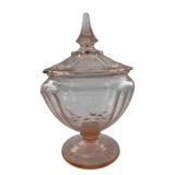 Mayfair Pink Depression Glass Candy Dish