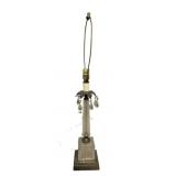 Vintage Crystal/Brass Table Lamp - 30" Tall