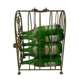 6 Par T Pak Bottles w/ Metal Wine Rack