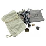 4 Rings, 1 Jewelry Travel Bag & 3 Cinch Bags