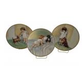 3 Bessie Pease Gutman Plates w/ Stand - 8.5"