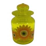 Vtg Takahashi Yellow Glass Apothecary Jar
