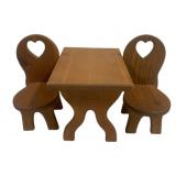 Vintage American Girl Wooden Trestle Table &