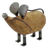 Wood & Metal Mouse Figure 7"