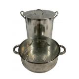 2 Stainless Steel Pot w/ Lids - 11 x 9.5, 11 x 4