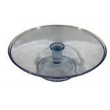 Blue Glass Cake Plate Stand - 11.5 x 3.75