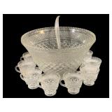 10pc Punch Bowl Set w/ Cups & Laddle