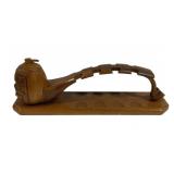 Wood Tobacco Pipe Holder - 17 x 6.5 x 4.5