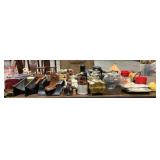 Table Lot of Assorted Decor Items & More