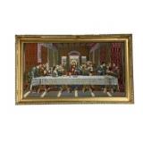 Framed Padded Fabric Last Supper 27.5 x 44.5