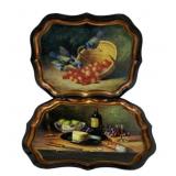 Vintage Metal Serving Trays - 22 x 17.5