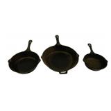 3 Old Mountain Cast Iron Skillets