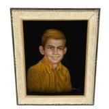 Framed Velvet Painting -Signed - 20 x 23.5