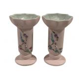 Pair Hull Pottery Serenade Ruffle Vases