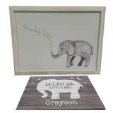 2 pieces of Elephant-Theme Wall Art for Nursery