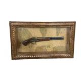Framed Gun & Map - 18 x 28